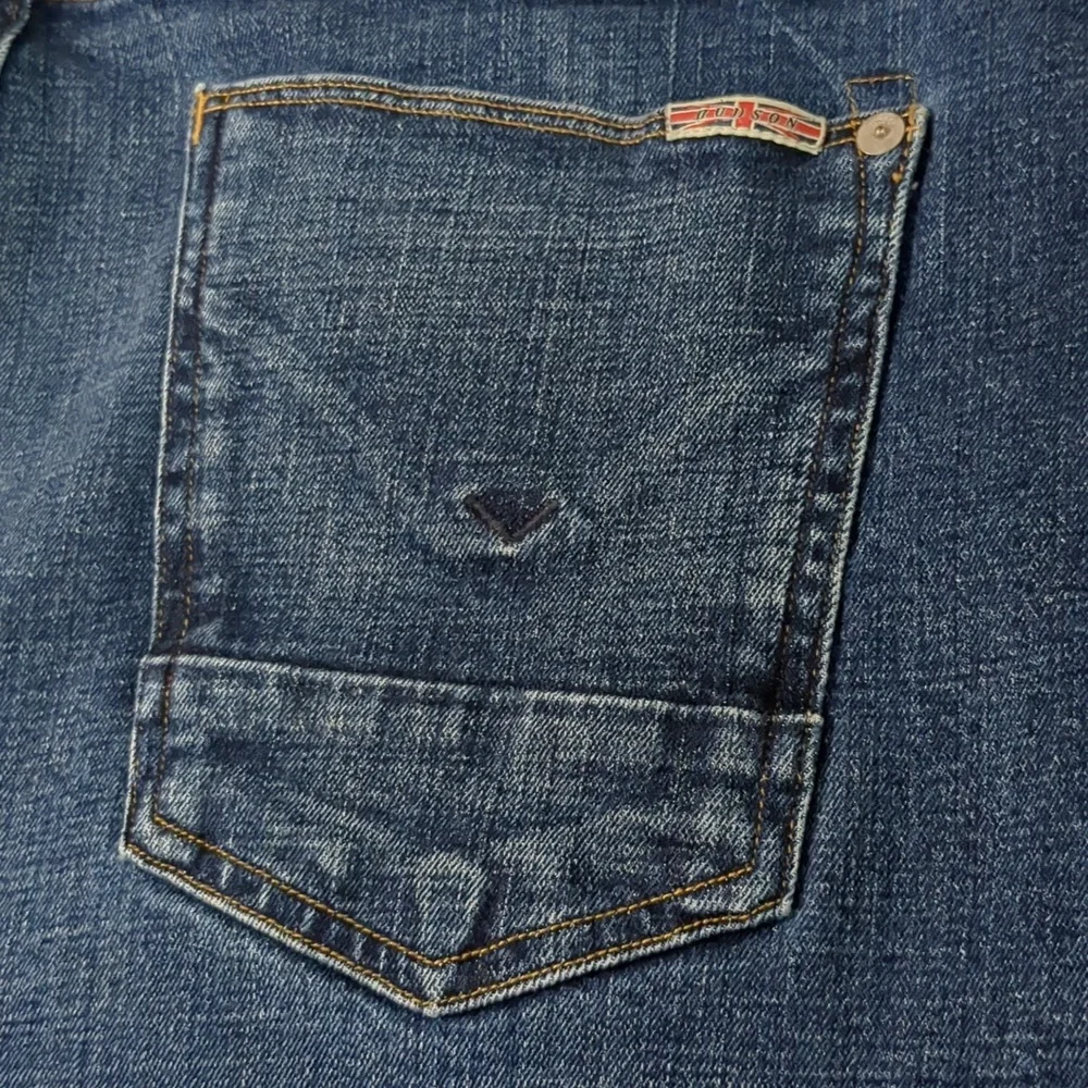 Hudson Byron Straight 5 Pocket Medium Wash Stretch Jean Sz 38